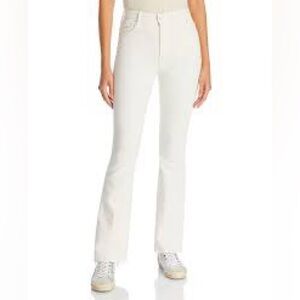 MOTHER High rise weekender flare skimp jeans, white